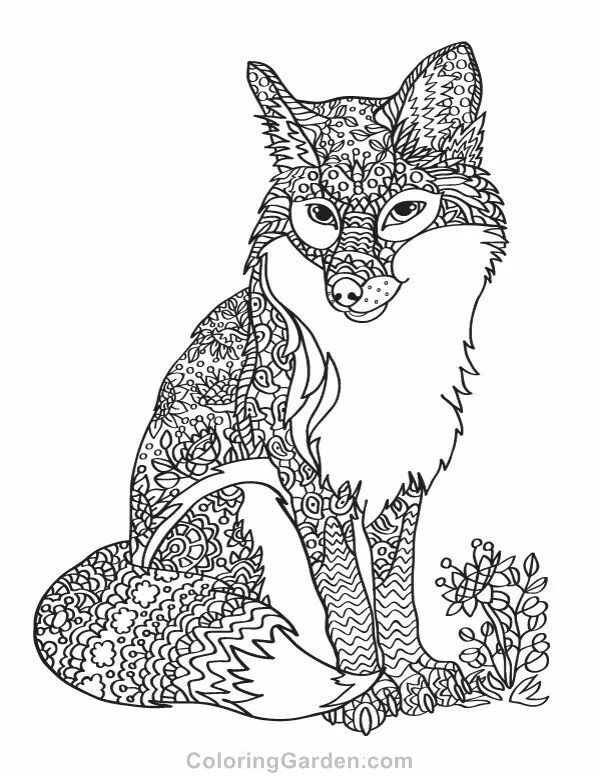 Распечатать раскраску лиса бесплатно Coloring page Fox Print Free