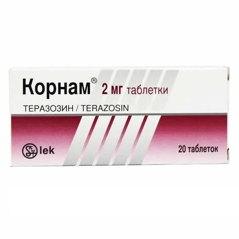 Корнам таблетки 2 мг 20 шт. Корнам 5мг. Теразозин 2 мг для кошек. Корнам таб 2мг 20. Лек д.