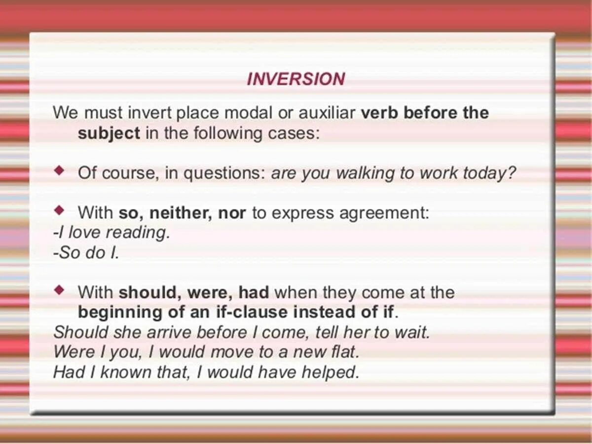 Such conditions. Inversion in English Grammar. Инверсия в английском. Инверсия в английском примеры. Inversion английская грамматика.