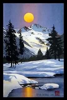 Рисуем зимний пейзаж гуашью