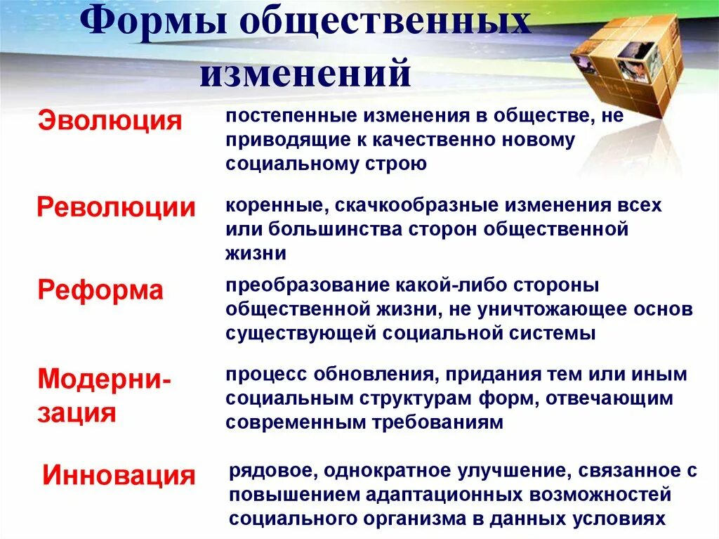 Социальные изменения введение