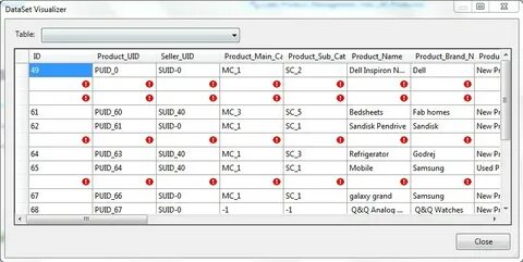 Datatable rows