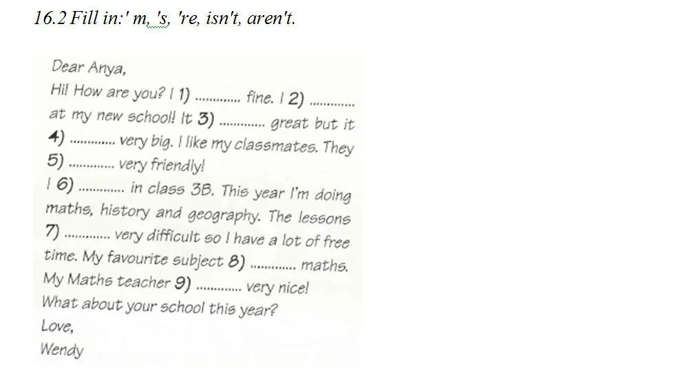 Fill in: ’m, ’s,. Fill in m s re isn't aren't 5 класс ответы. Fill in m s re isn't aren't. Dear Anna.