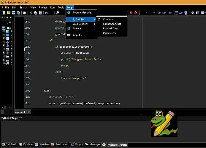 Ide для python. PYSCRIPTER. PYSCRIPTER 3.6.4. Программа PYSCRIPTER. Отладка программы в PYSCRIPTER.