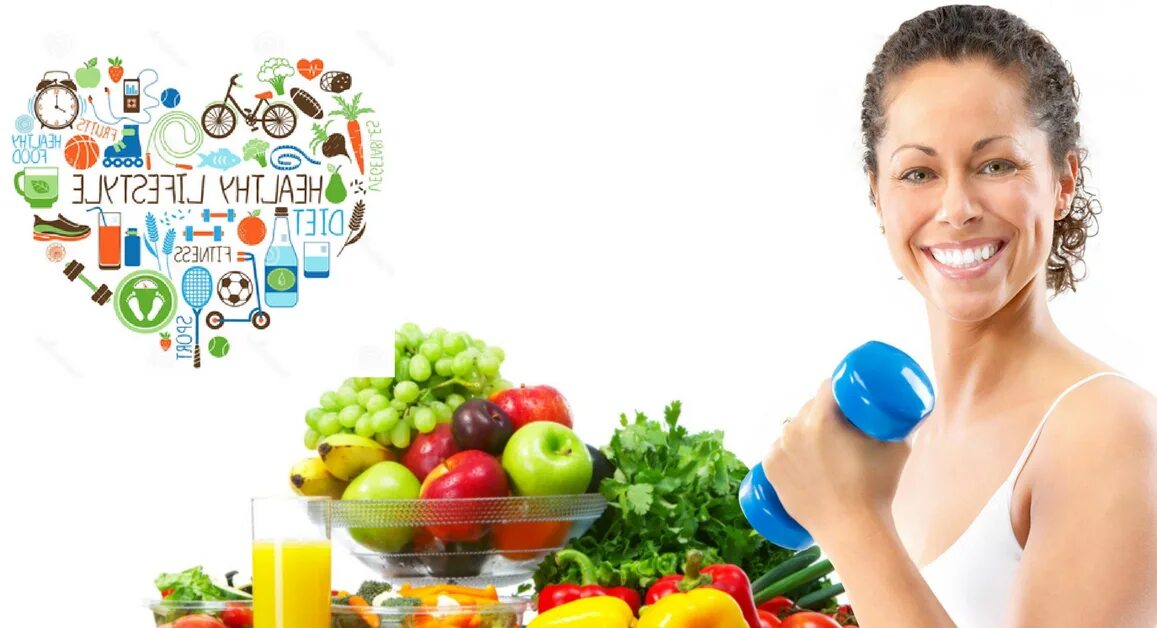 Отказ от пищи. Ожирение и здоровое питание. Девушка с гантелей. Be out of health. Питание и тренировки.