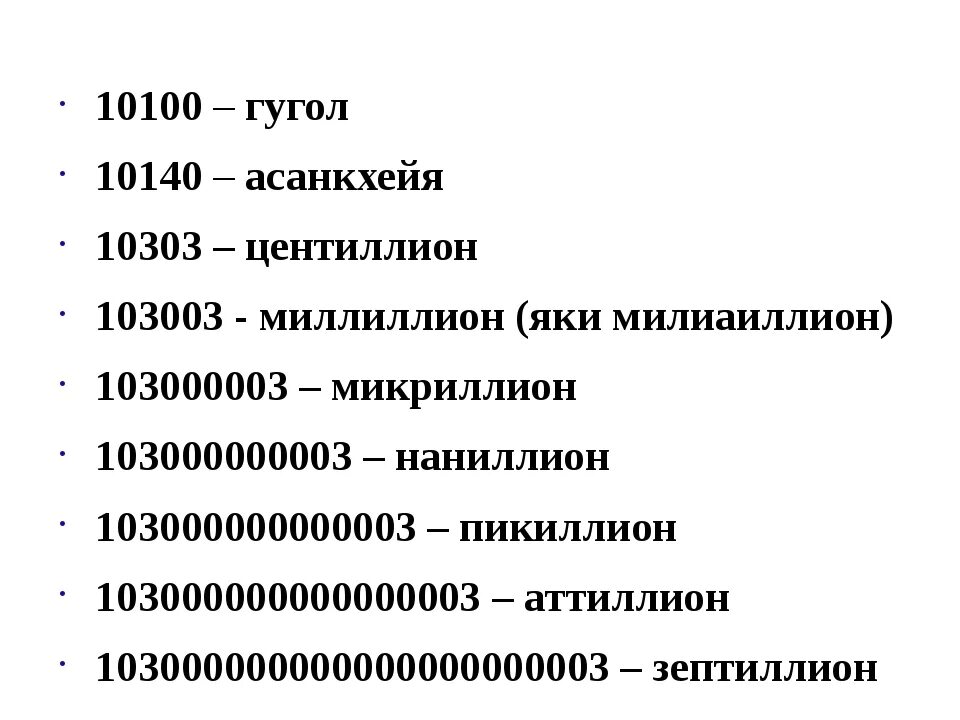 Первые шесть нулей. Дециллион. Асанкхейя число. Большие числа. Самые большие цифры и их названия.