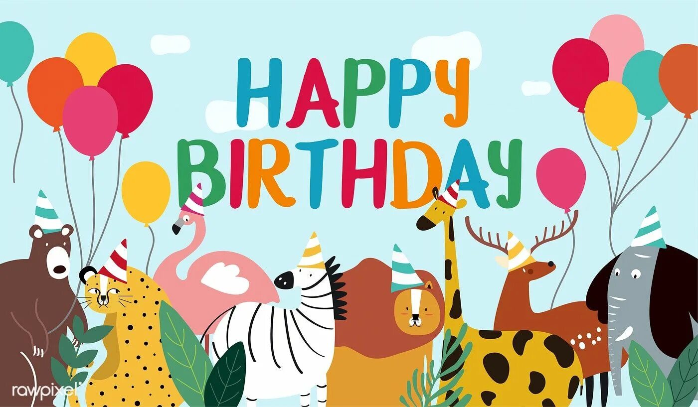 Звери на дне рождении. С днем рождения животные. Happy Birthday животные. С днем рождения звери. С днем рождения вектор.