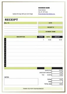 Receipt bill