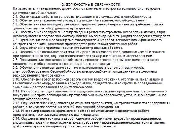 Обязательства генерального директора. Должностные обязанности заместителя директора образец. обязанности технического директора. функциональные обязанности технического директора. должностная инструкция заместителя директора образец.
