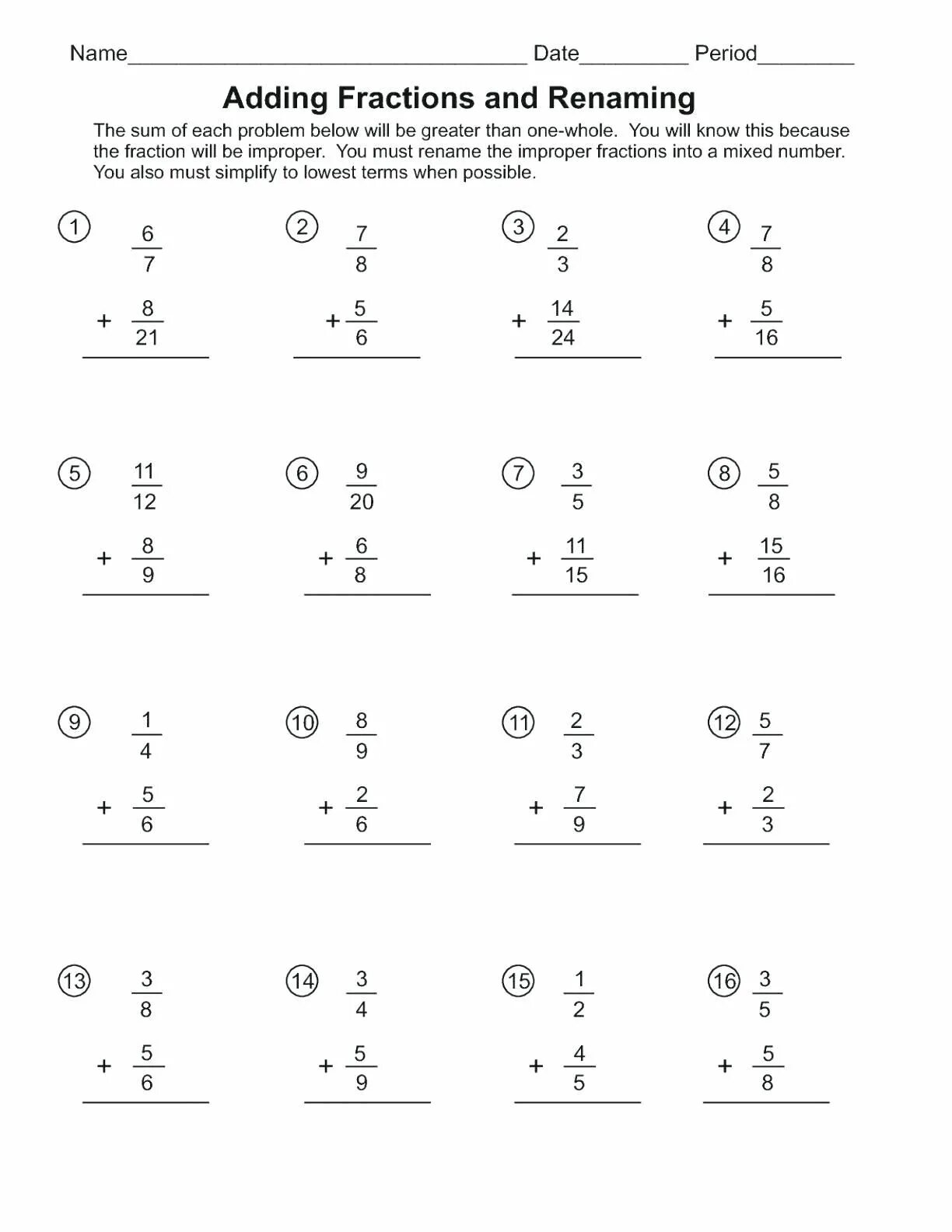 Adding. Adding fractions. Addition and Subtraction of fractions. Adding and Subtracting fractions. Addition and Subtraction of Mixed numbers.