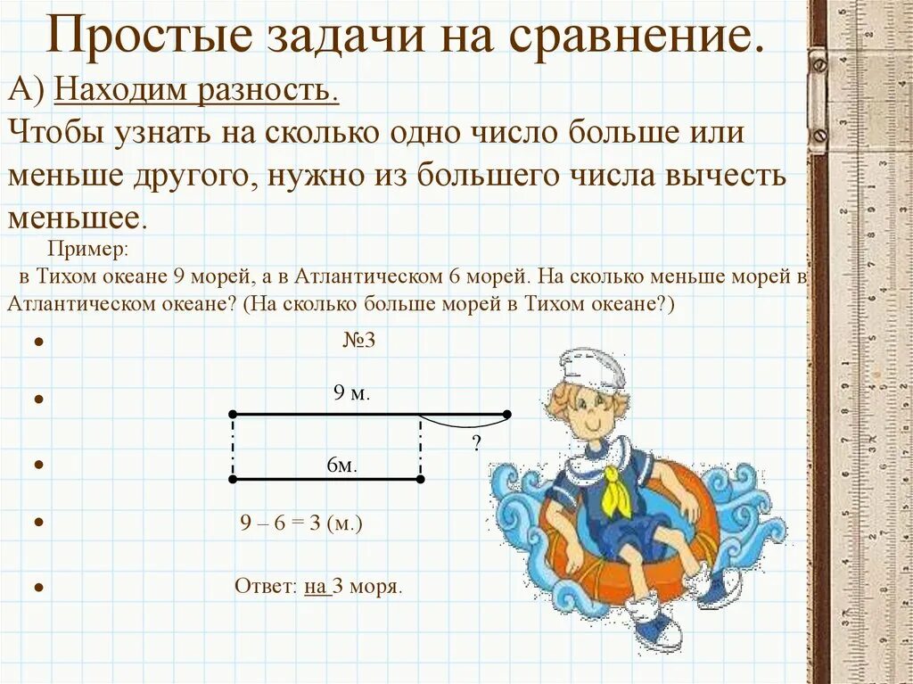 Простые задачи. Задачи на сравнение. Простые задачи 1 класс.