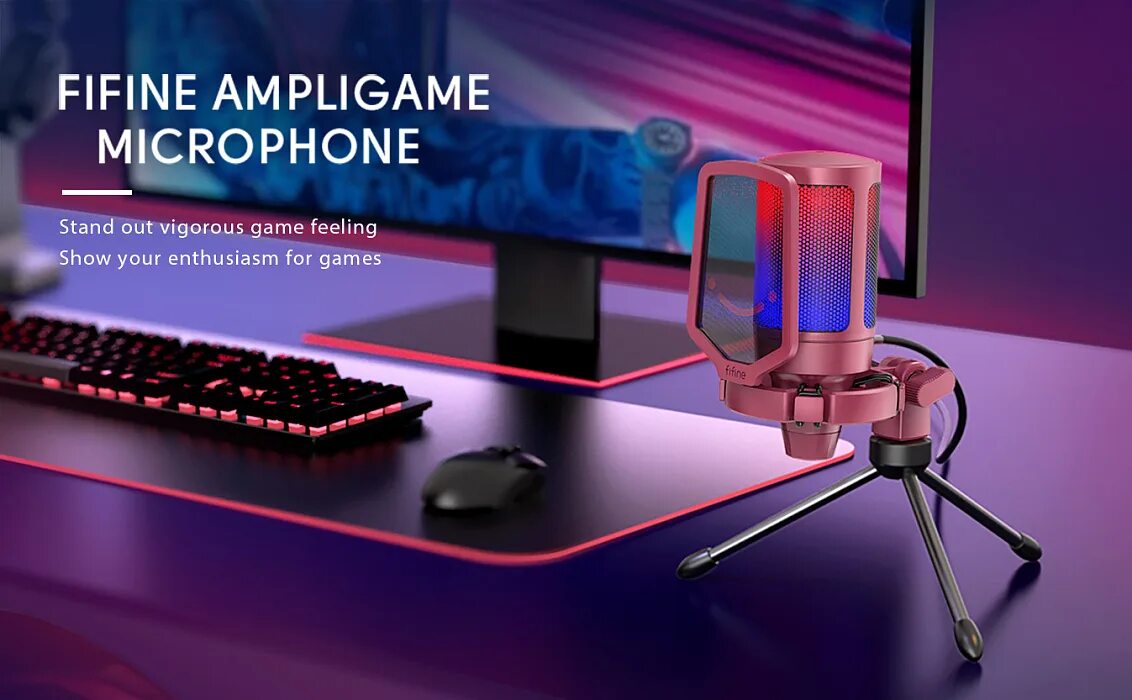 Микрофон fifine ampligame. Fifine apligame a6. fifine ampligame розовый обзор.