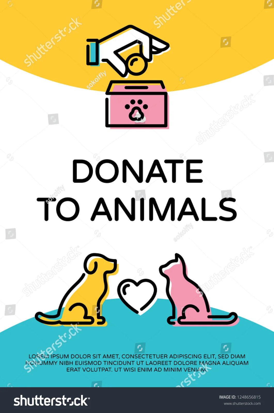 Баннер donate. Donations for Pets. Charity banner for animals.