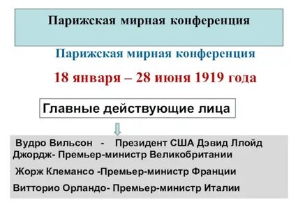 Итоги парижской конференции в первой мировой