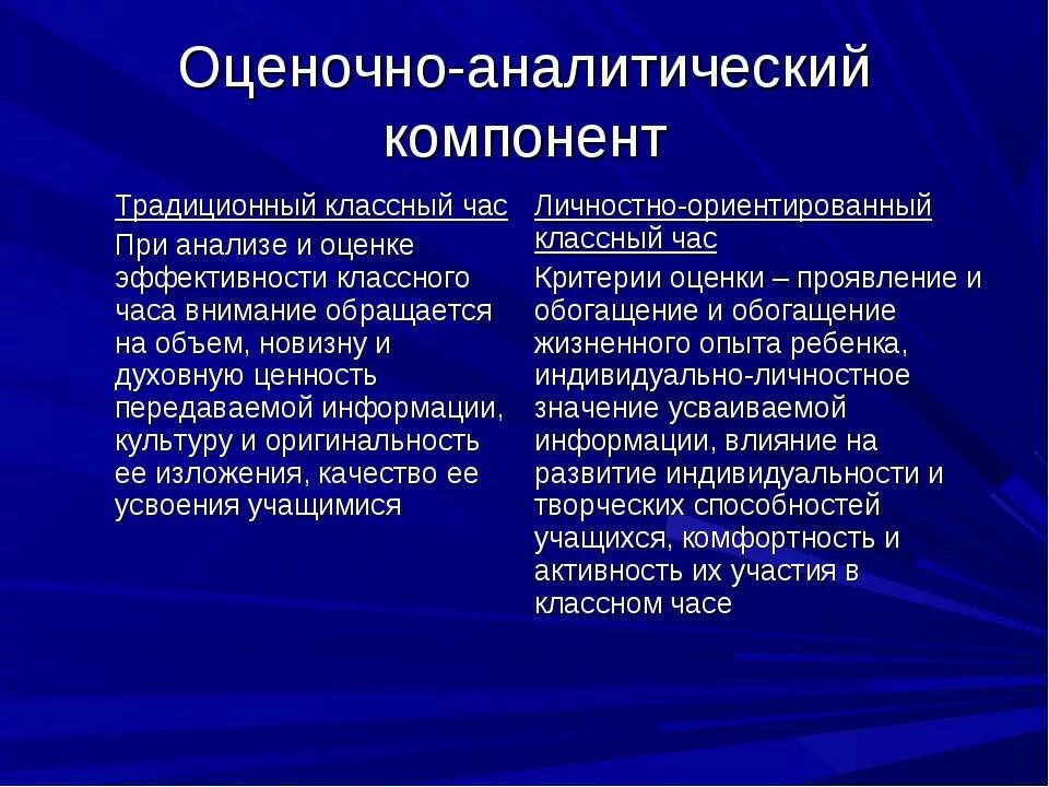 Аналитические компоненты. Оценочно аналитический компонент. Аналитический компонент это. Оценочно аналитический классный час что писать.