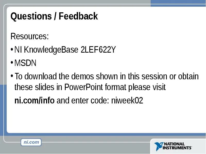 Feedback questions. Feedback questions