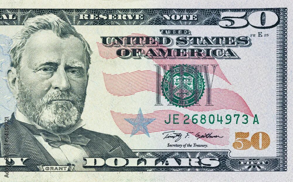 Fifty dollar bill, back and front Dollar banknote, Bank notes, Dollar bill