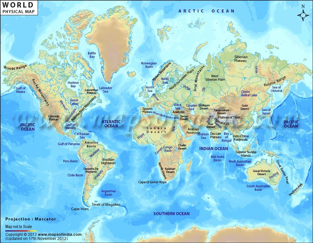 Physical Map of the World. Чили бассейн на карте. RSA Physic Map.