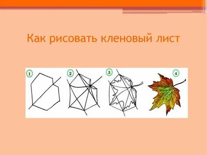 Рисуем кленовый лист поэтапно презентация 2 класс