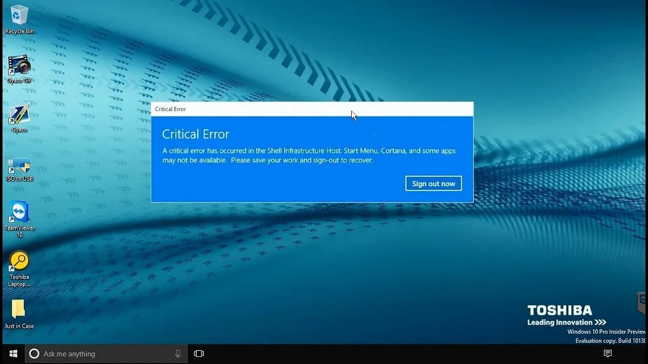 Menu error