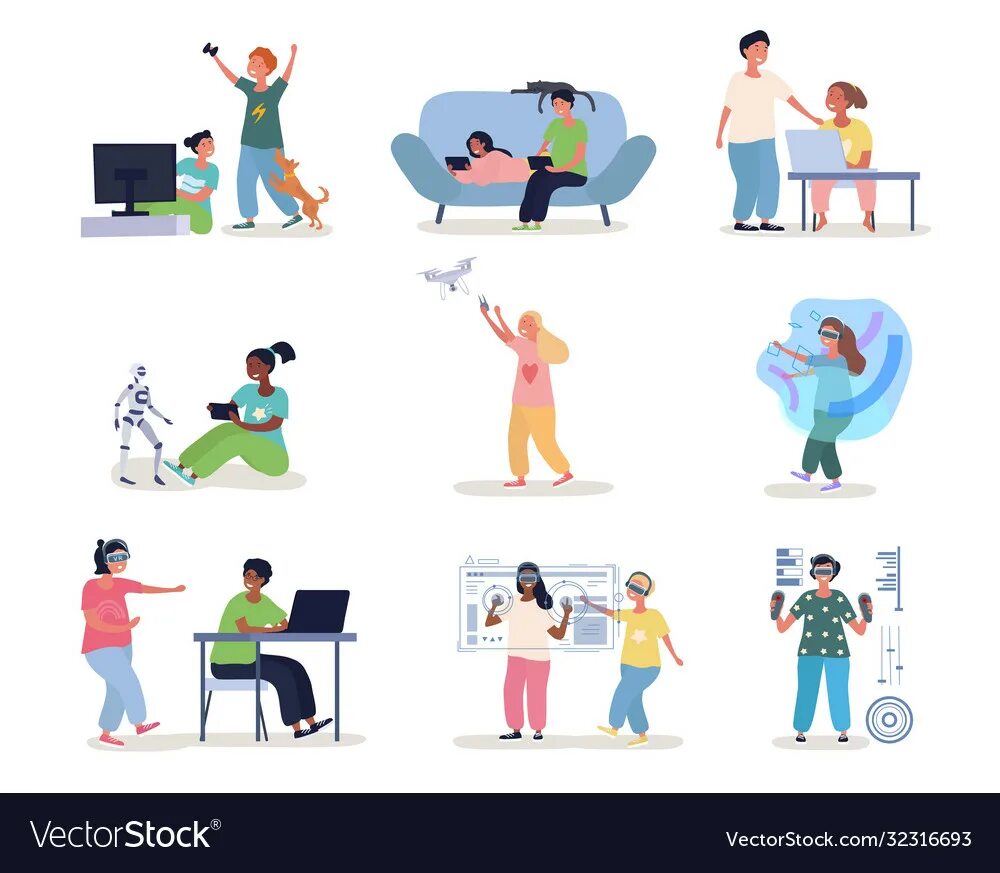 Занимаюсь разными делами. Various activities to do. Изометрические иконки люди лето. Рекреация векторная картинка. Спорт дети.