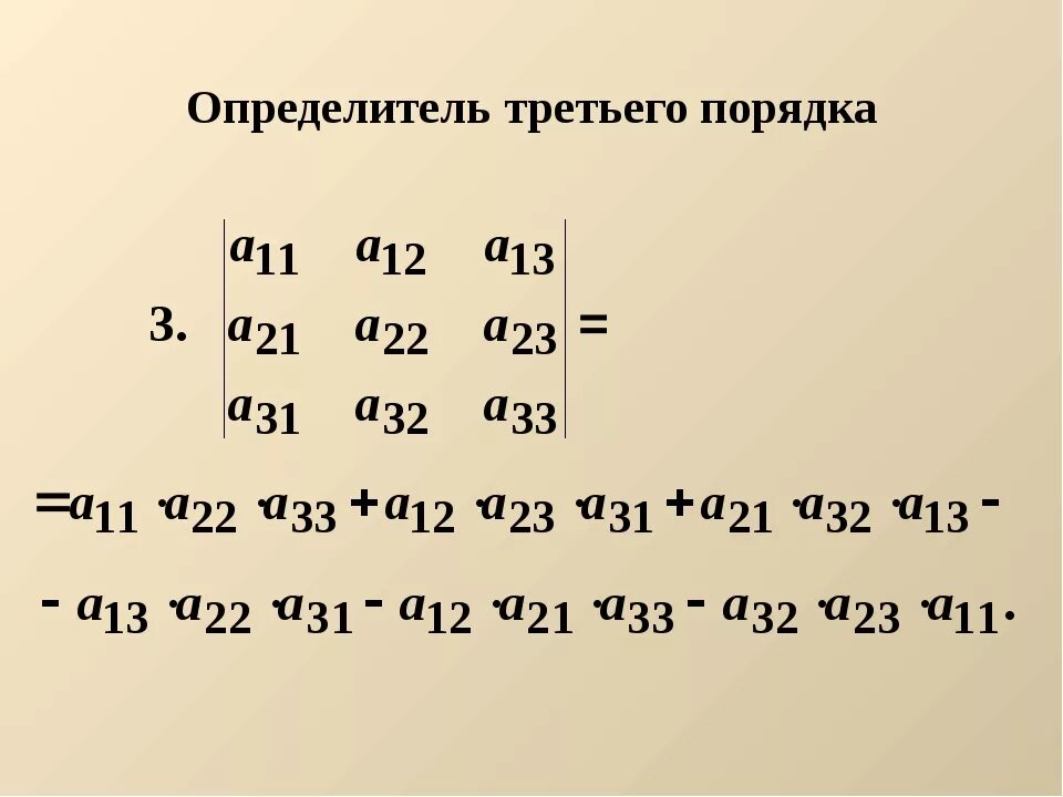 Как найти определитель третьего порядка. Как найти определитель третьего порядка