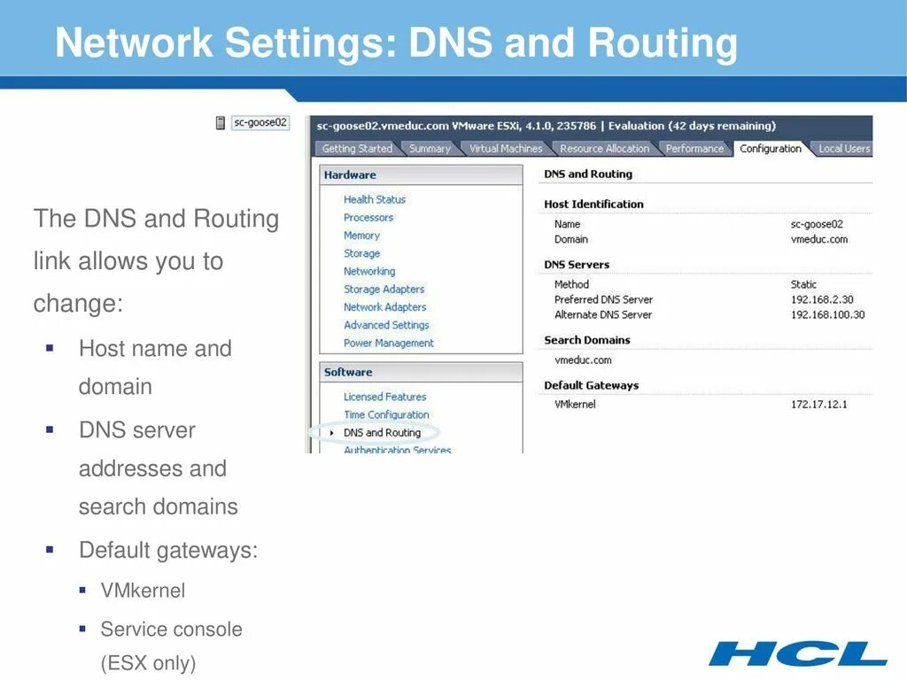 Network settings