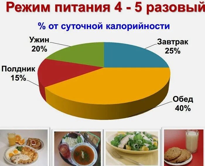 Оптимальное соотношение завтрак обед ужин