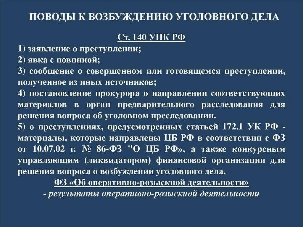 Что не является поводом