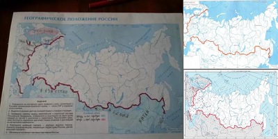 границы россии на контурной карте