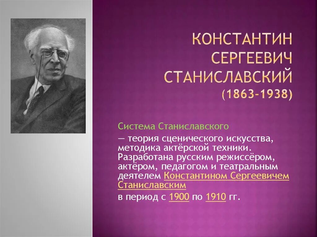 Портрет Станиславского. Система Константина Станиславского. История станиславского