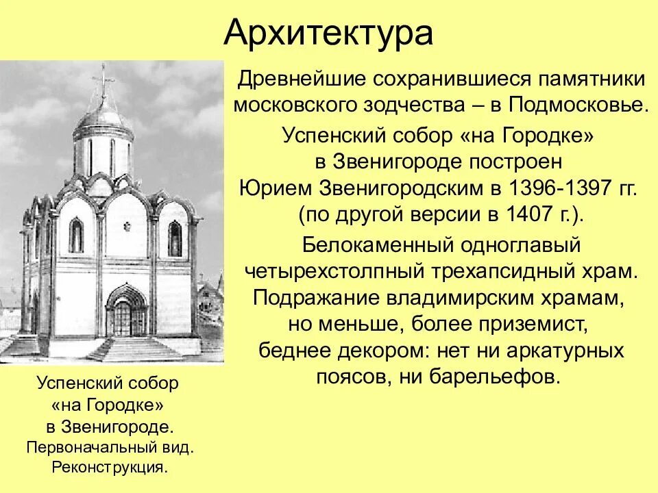 Архитектура 13 14 в. Культура Руси XII-XIV ВВ. Архитектура.