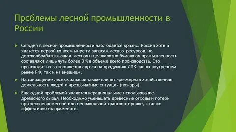 Экологические проблемы связанные с лесной промышленностью