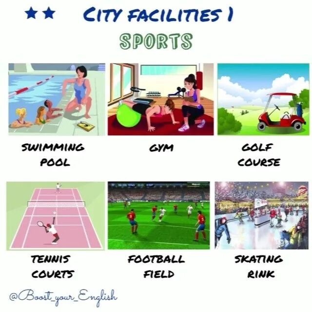 Various kinds of sport. Facilities примеры. Sport facilities примеры. School Sport facilities примеры. Sport facilities Vocabulary.