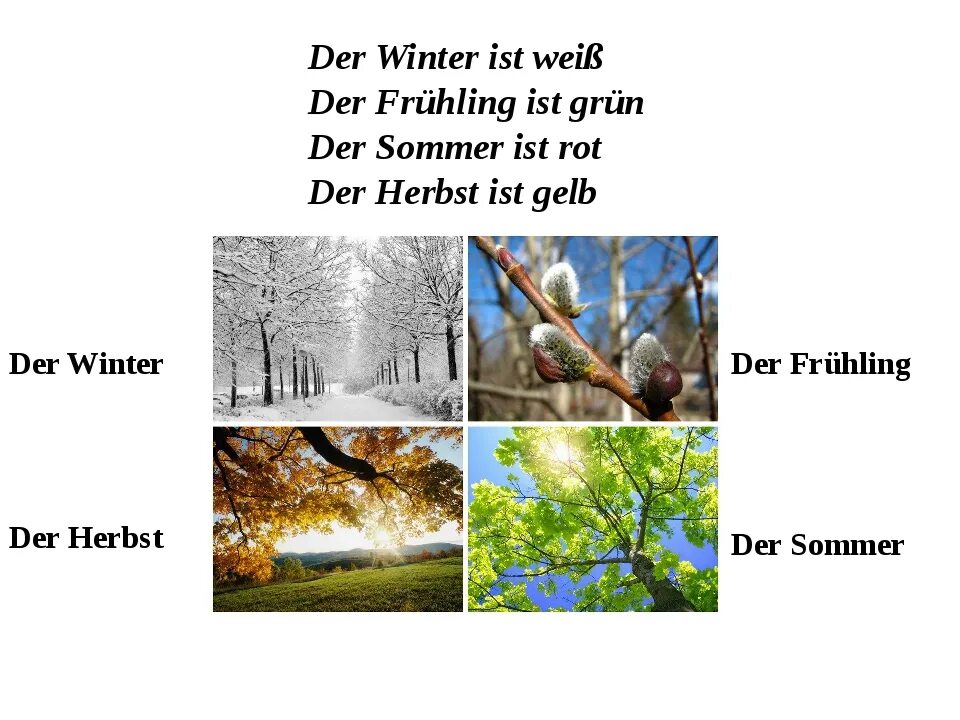 Времена годага немецком языке. Времена года на немецком. ₽ремена года на немецком языке. Времена года на немедско.