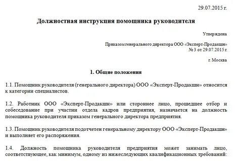 Ответственность директора должностная инструкция