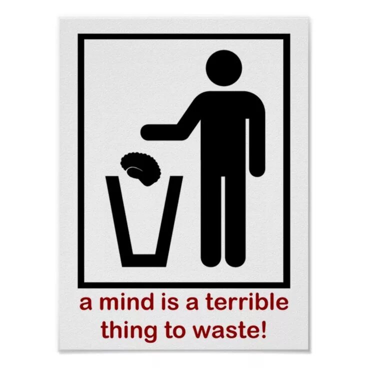 Thing to waste. “A Mind is a terrible thing to waste. Genderfae. Terrible things. Плакат wasted.
