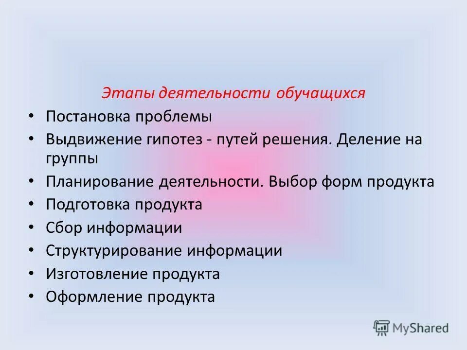 выбор формы продукта