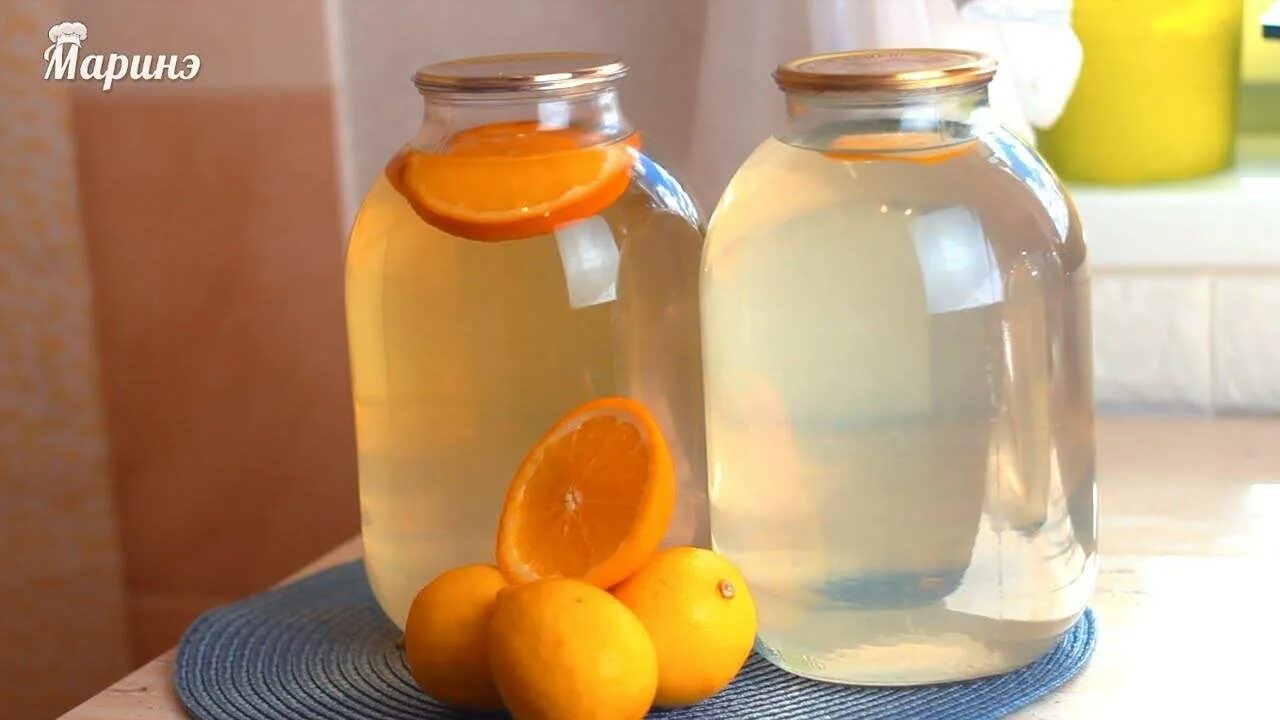 Компот из березового сока с апельсином