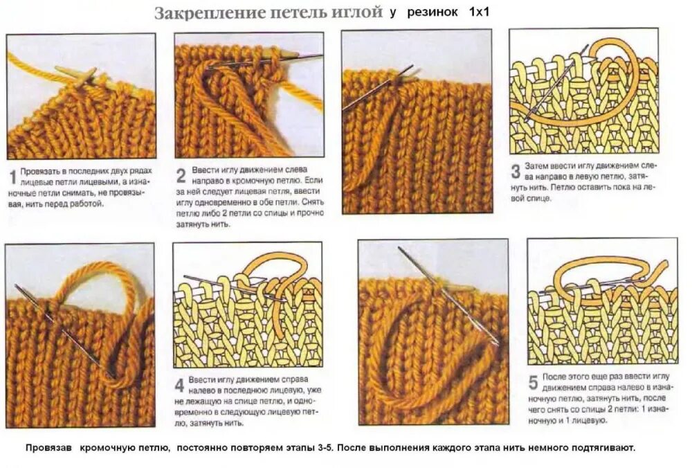 Закрытие резинки спицами при круговом вязании. Закрытие петель иглой резинка 1х1. эластичное закрытие петель резинки 1х1 иглой. закрытие петель иглой резинка 1х1 итальянским. закрытие петель спицами резинки 1х1.