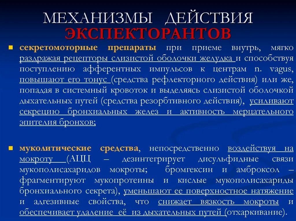 Рефлекторные отхаркивающие