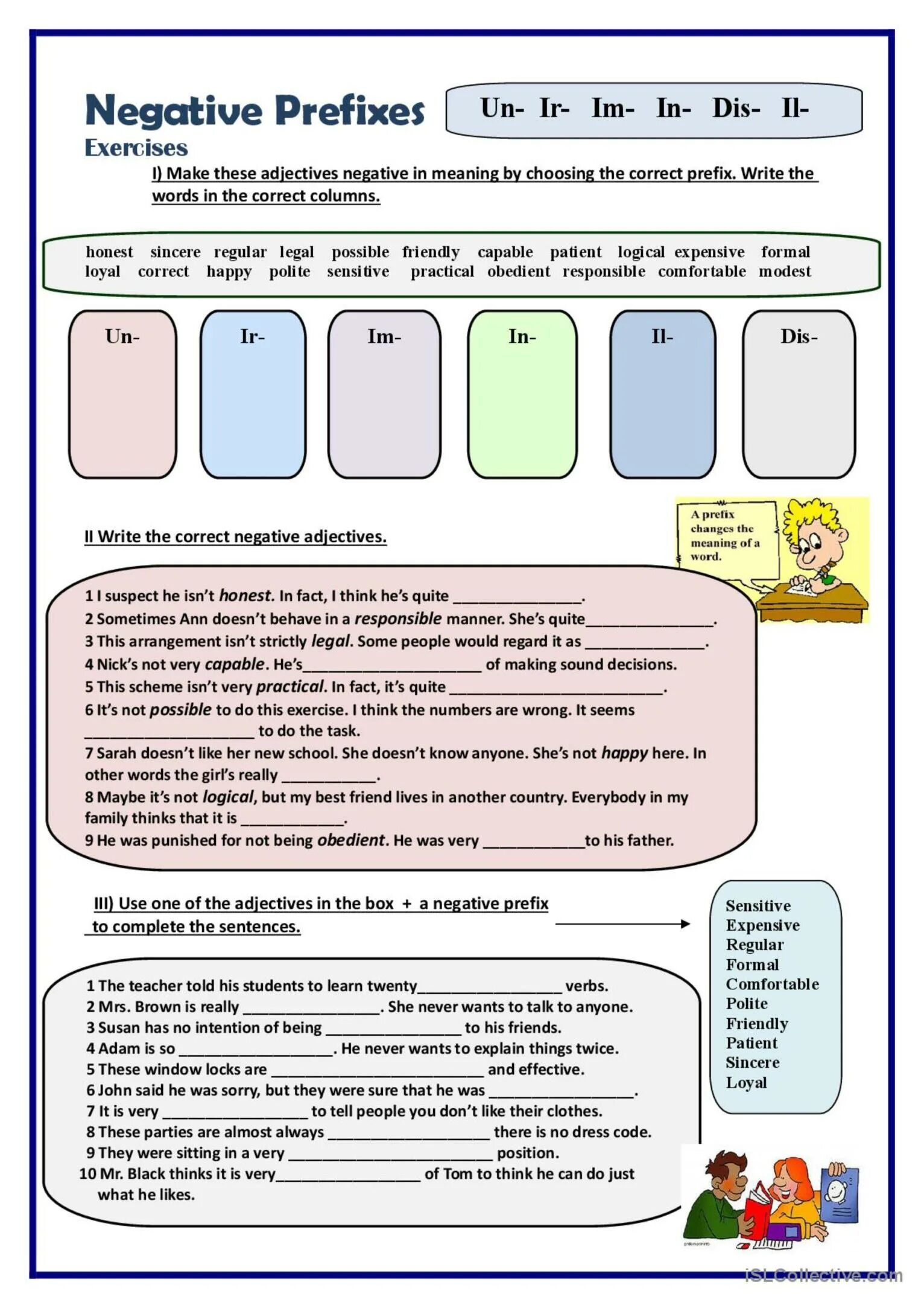 Приставки в английском языке Worksheets. Negative prefixes Worksheets. Negative prefixes adjectives. Word formation упражнения Worksheet. Prefixes of adjectives