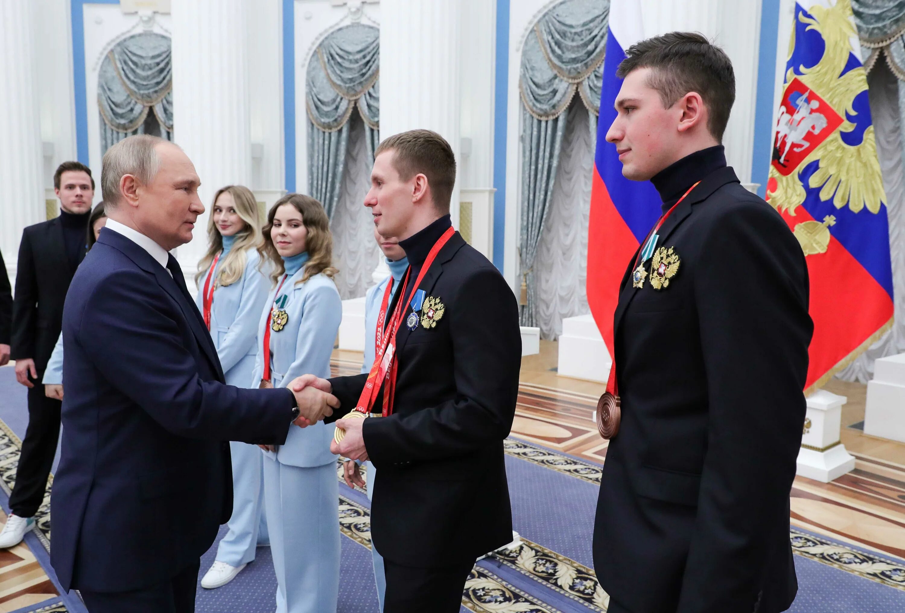Награждение спицына. Встреча олимпийцев в Кремле 2021.
