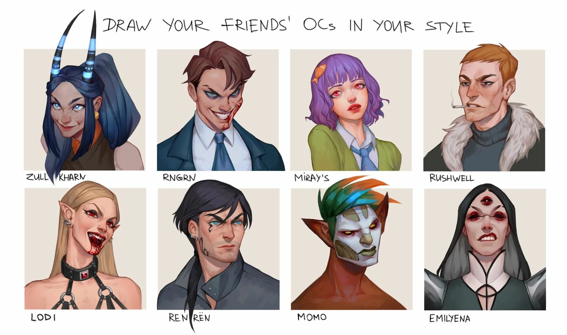 Нарисуй в своём стиле ЧЕЛЛЕНДЖ. Draw with your Style ЧЕЛЛЕНДЖ. Draw your friends OC in your Style. Draw your friends