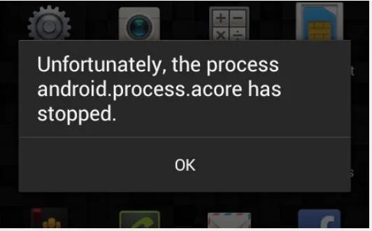 Ошибка андроид на планшете. Ошибка андроид процесс. ошибка android.process.acore. процесс андроид остановлен. в приложении android.process.acore произошла ошибка.