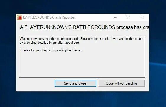A game process has crashed