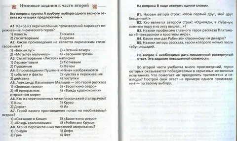 Тест по литературе в прекрасном и яростном