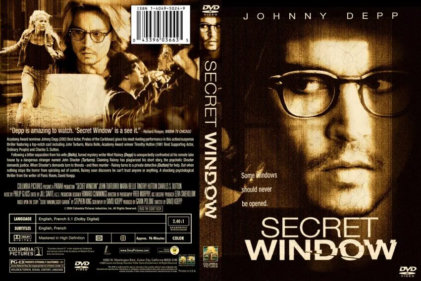 Secret win. Тайное окно (2004) Cover. DVD тайное окно.