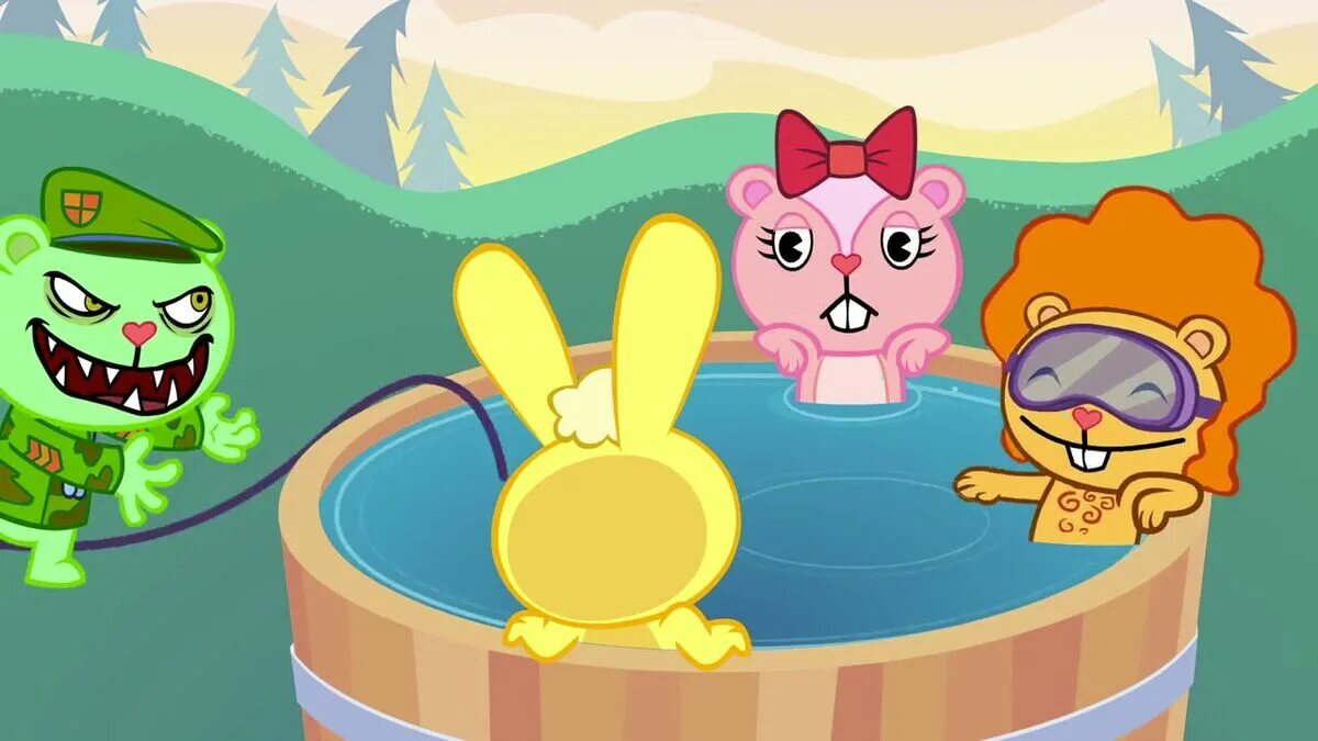 Mondo mini shows happy tree friends. Флиппи хэппи три френдс. Счастливые лесные друзья 1999. Четыре веселых друга. Happy tree friends рассел.