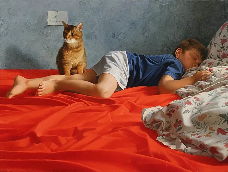 Картины Арсена Курбанова. Спящие мальчики 12 лет